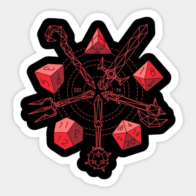 Dungeons & Dragons - Choose Your Red Weapon Sticker by AdventureWizardLizard